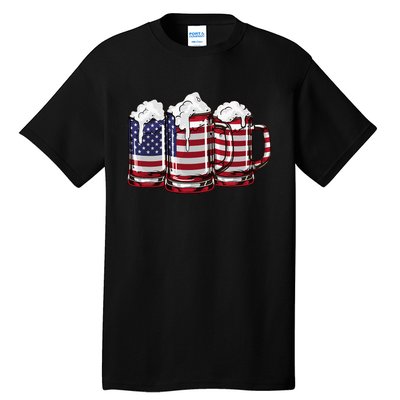 Patriotic Memorial Day Usa American Flag Tall T-Shirt