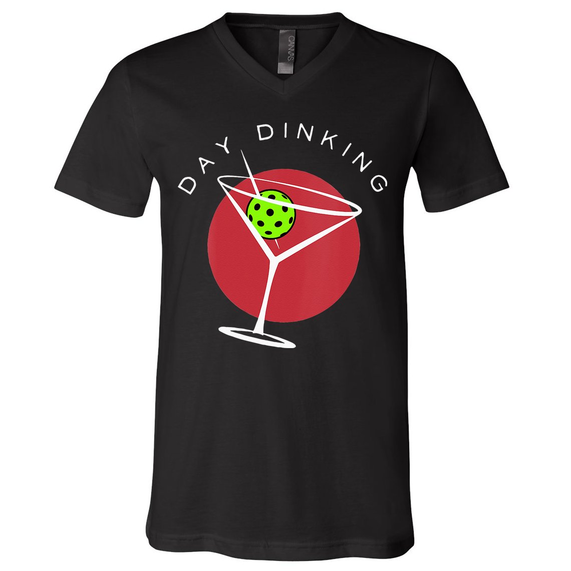 Pickleball Martini Day Drinking Athlete Coach Sports Lover V-Neck T-Shirt