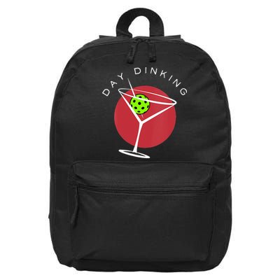 Pickleball Martini Day Drinking Athlete Coach Sports Lover 16 in Basic Backpack