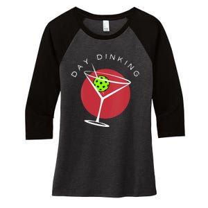 Pickleball Martini Day Drinking Athlete Coach Sports Lover Women's Tri-Blend 3/4-Sleeve Raglan Shirt