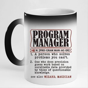 Program Manager Definition 11oz Black Color Changing Mug