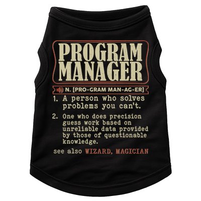 Program Manager Definition Doggie Tank