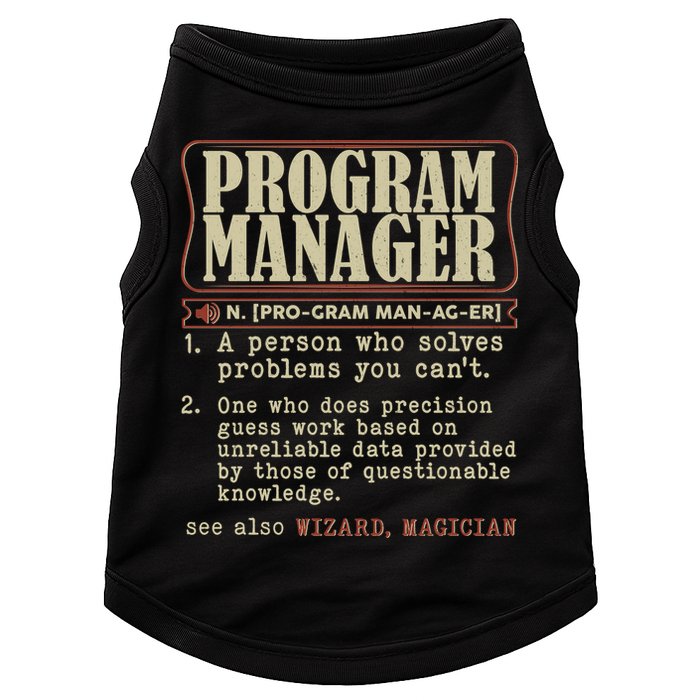 Program Manager Definition Doggie Tank
