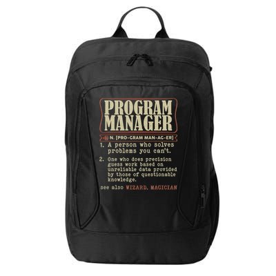 Program Manager Definition City Backpack
