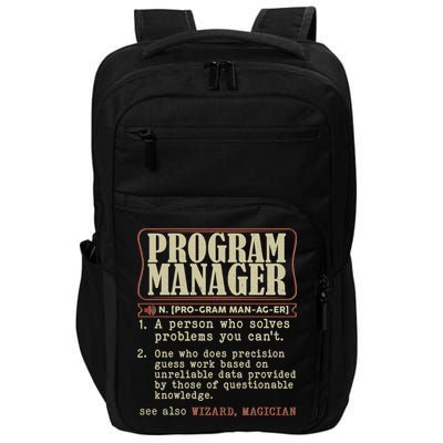 Program Manager Definition Impact Tech Backpack