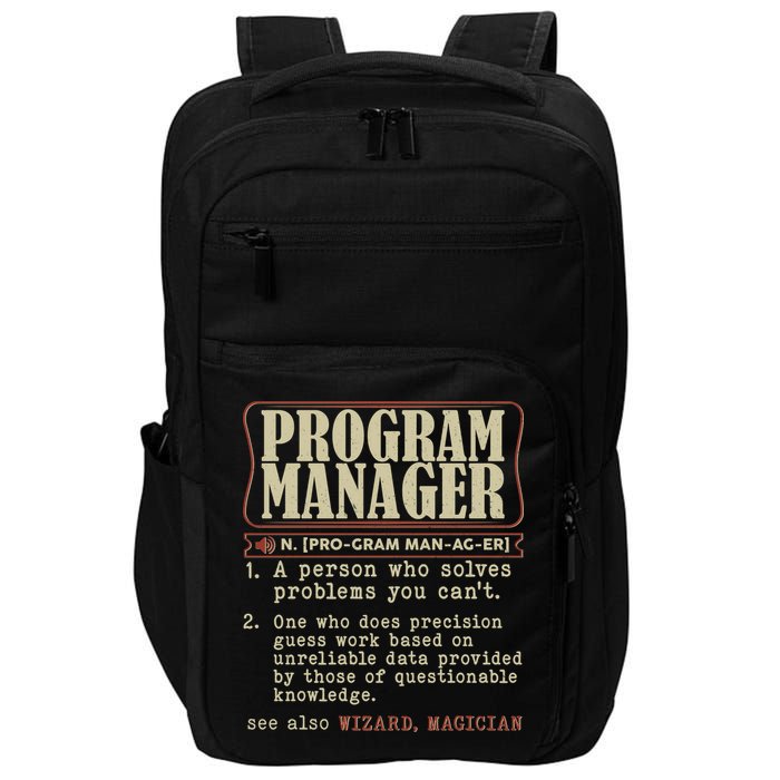 Program Manager Definition Impact Tech Backpack