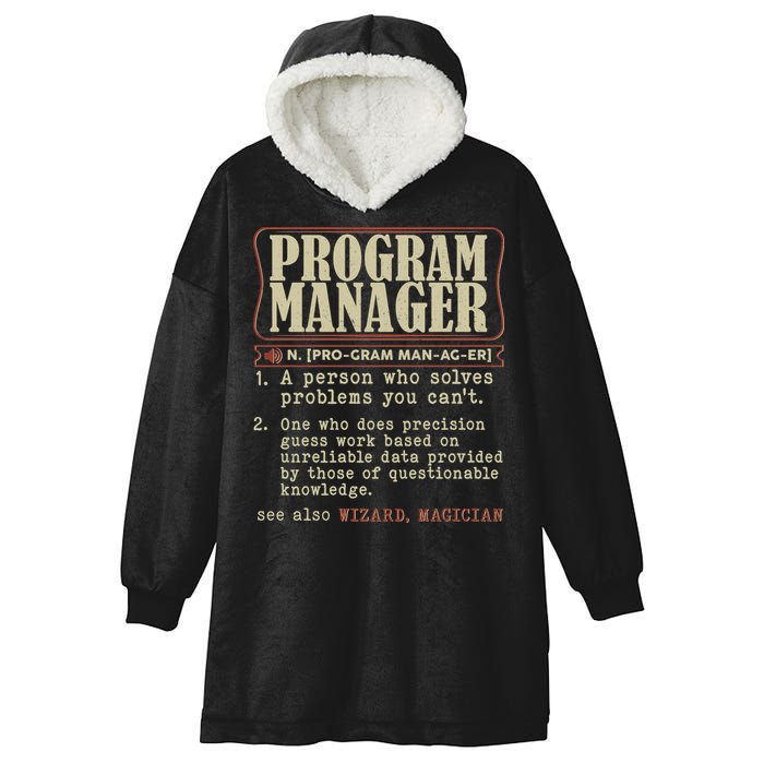 Program Manager Definition Hooded Wearable Blanket