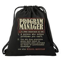 Program Manager Definition Drawstring Bag