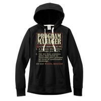 Program Manager Definition Women's Fleece Hoodie