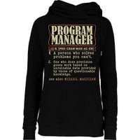 Program Manager Definition Womens Funnel Neck Pullover Hood
