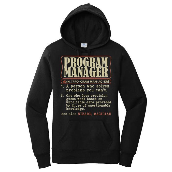 Program Manager Definition Women's Pullover Hoodie