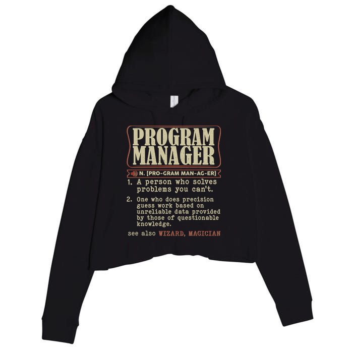 Program Manager Definition Crop Fleece Hoodie