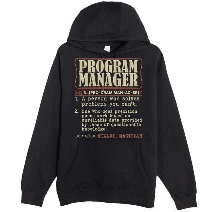 Program Manager Definition Premium Pullover Hoodie