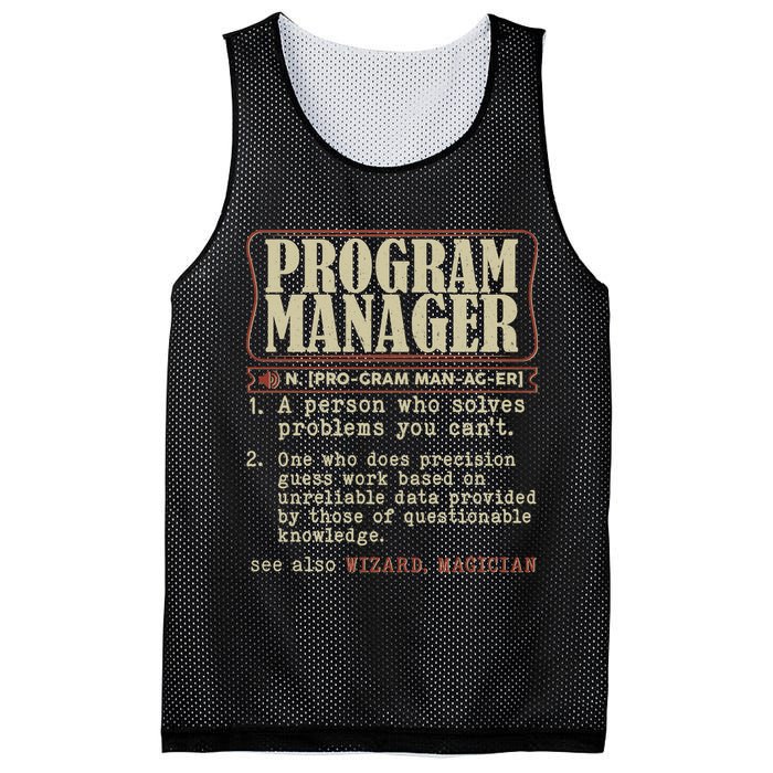 Program Manager Definition Mesh Reversible Basketball Jersey Tank