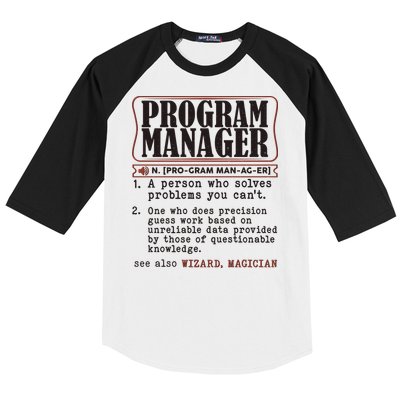 Program Manager Definition Baseball Sleeve Shirt