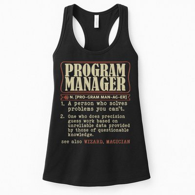 Program Manager Definition Womens Tank Top