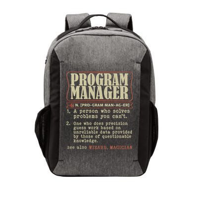 Program Manager Definition Vector Backpack