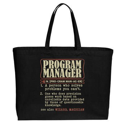 Program Manager Definition Cotton Canvas Jumbo Tote