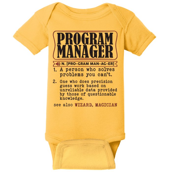 Program Manager Definition Baby Bodysuit