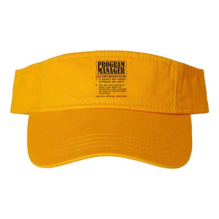 Program Manager Definition Valucap Bio-Washed Visor