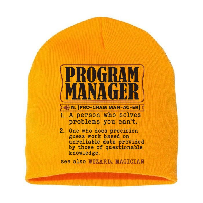 Program Manager Definition Short Acrylic Beanie