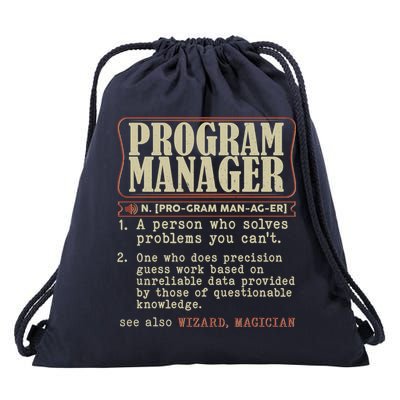 Program Manager Definition Drawstring Bag