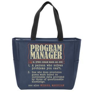 Program Manager Definition Zip Tote Bag