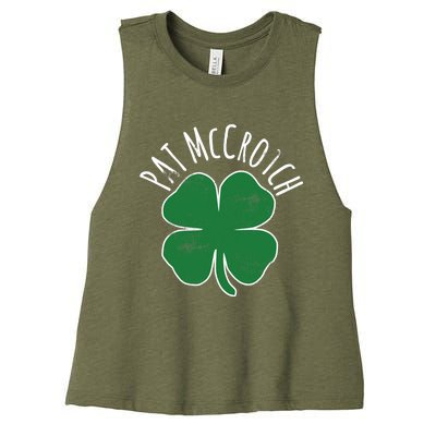 PAT McCROTCH Dirty Adult Irish ST PATRICKS DAY Gift Women's Racerback Cropped Tank