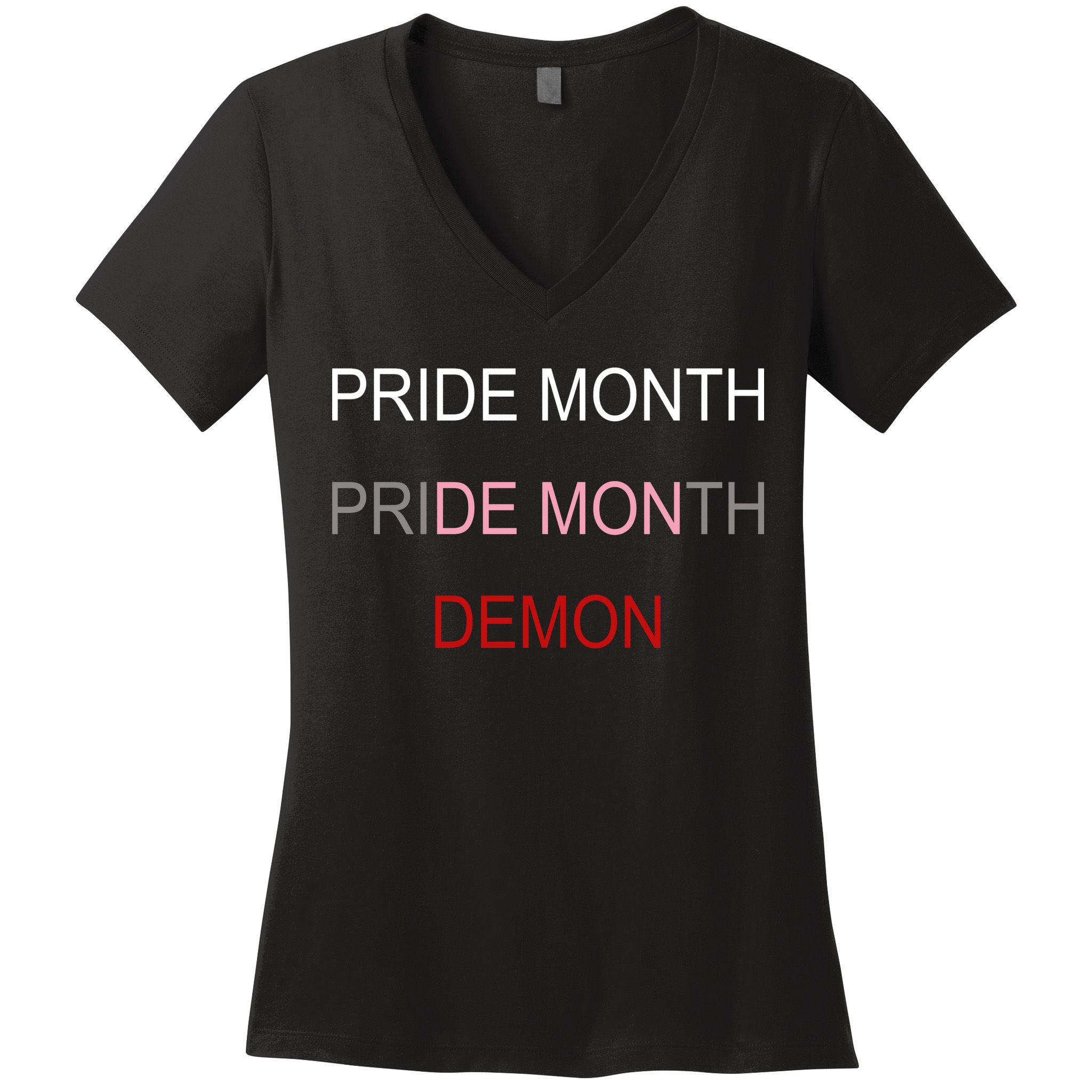 Pride Month Demon Women's V-Neck T-Shirt