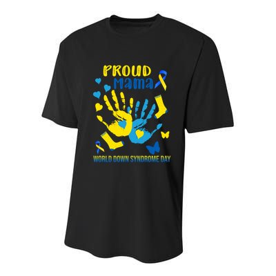 Proud Mama Down Syndrome Awareness T21 Gift Youth Performance Sprint T-Shirt