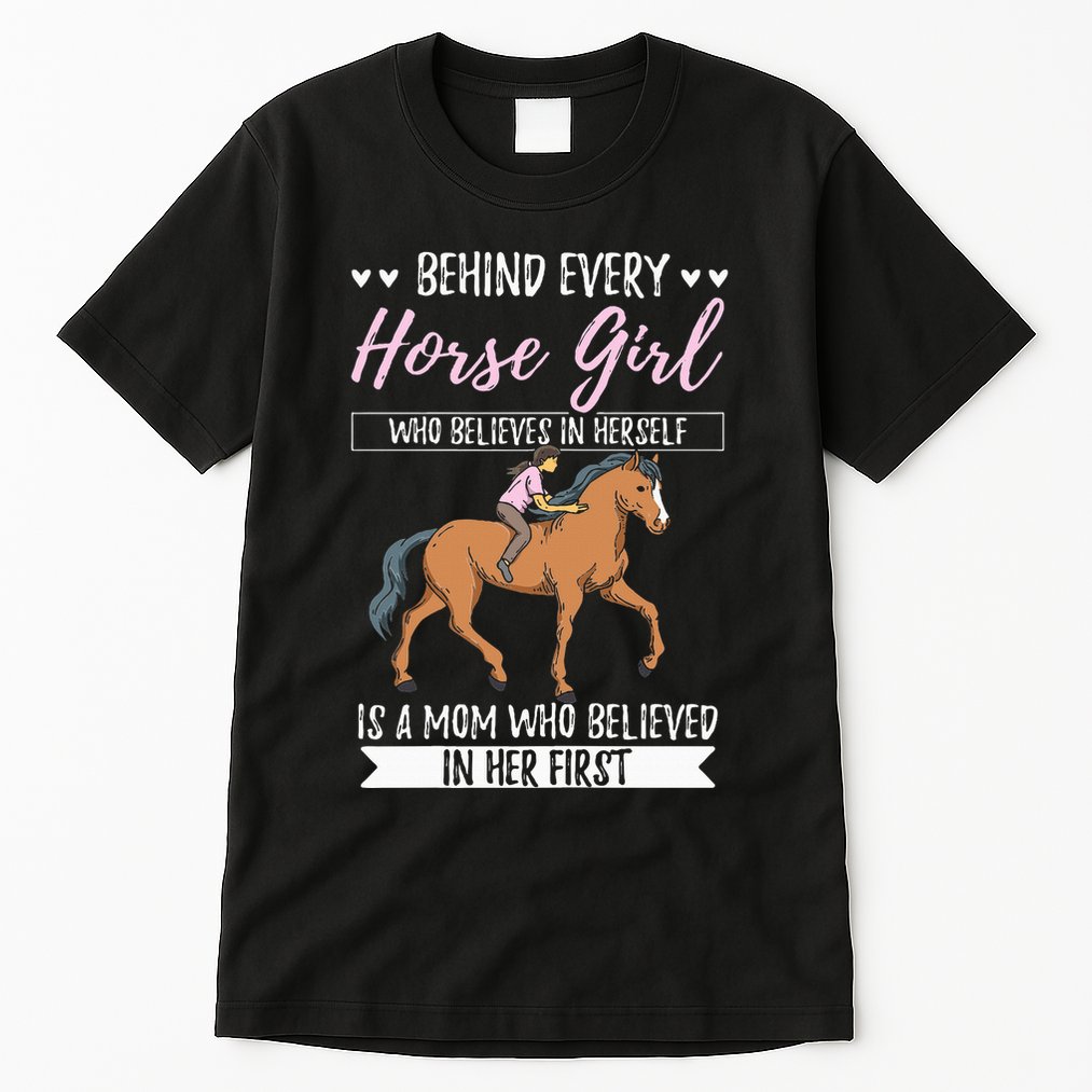 Proud Mama Daughter At Equestrian Horses Hobby Mommy Tall T-Shirt