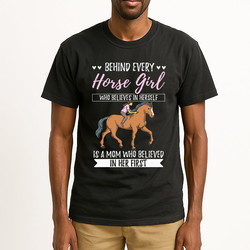 Proud Mama Daughter At Equestrian Horses Hobby Mommy Tall T-Shirt