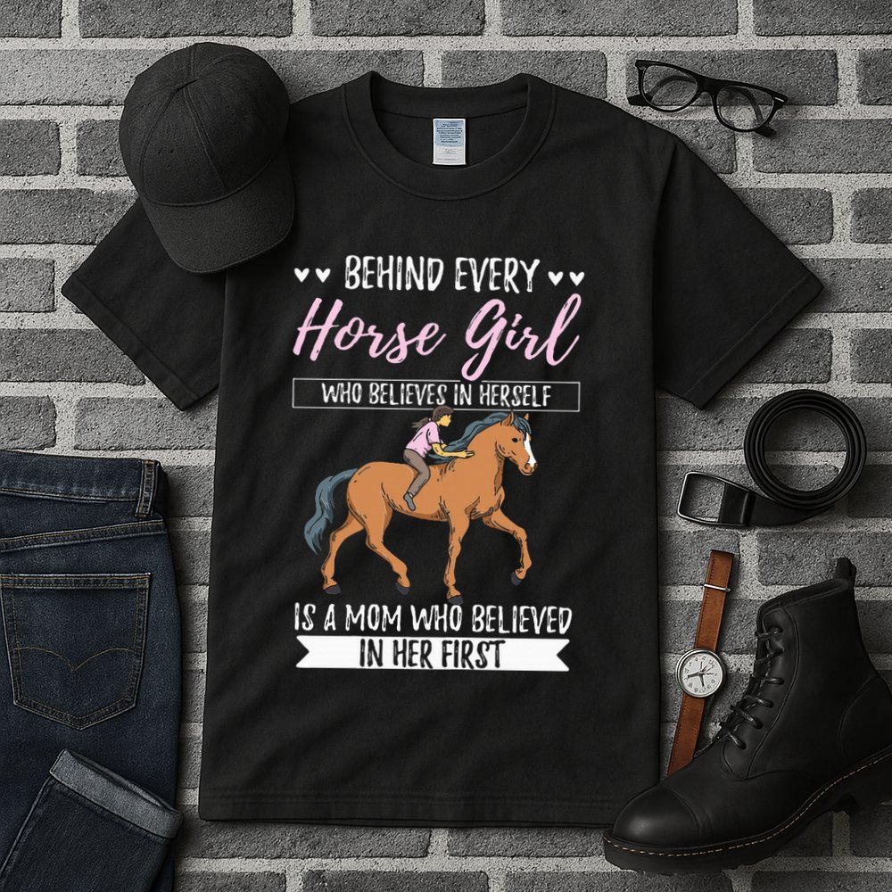 Proud Mama Daughter At Equestrian Horses Hobby Mommy Tall T-Shirt