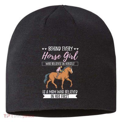 Proud Mama Daughter At Equestrian Horses Hobby Mommy Sustainable Beanie