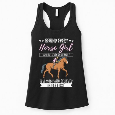 Proud Mama Daughter At Equestrian Horses Hobby Mommy Womens Tank Top