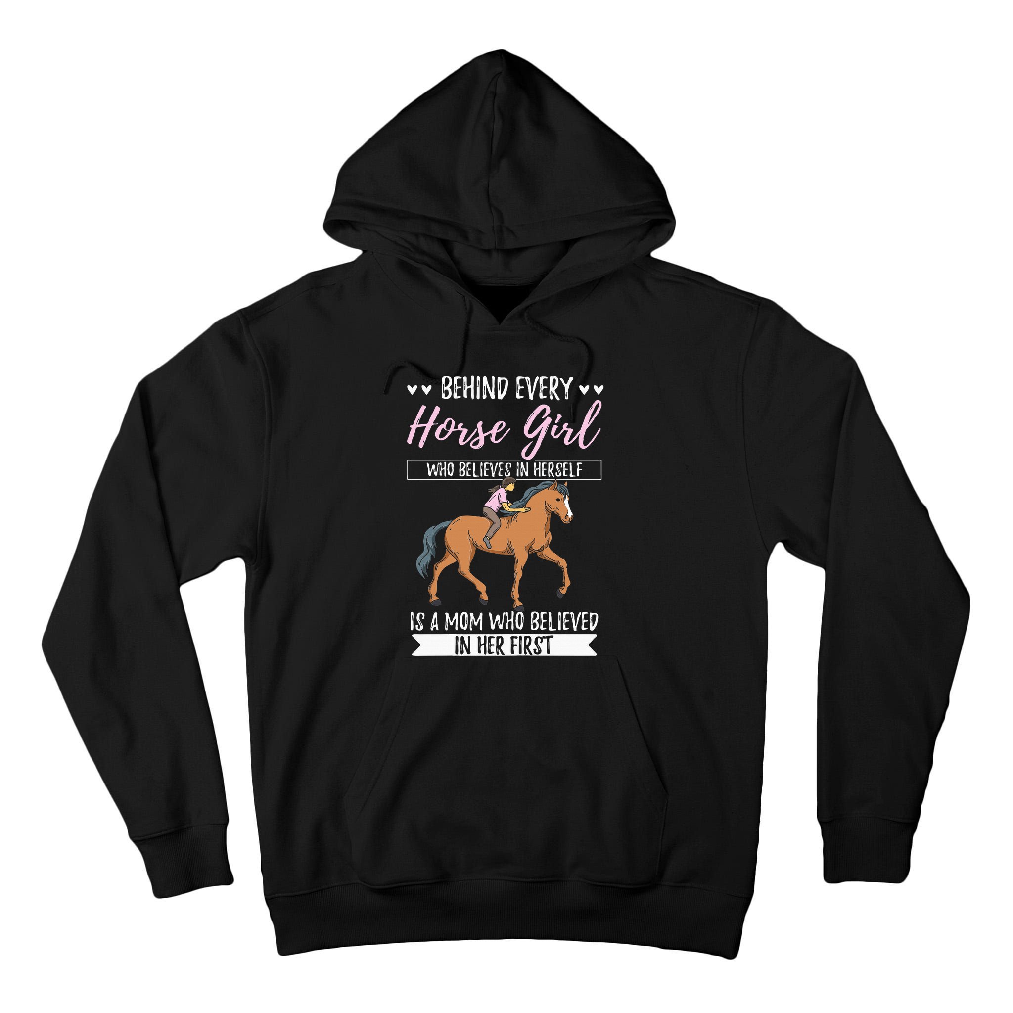 Proud Mama Daughter At Equestrian Horses Hobby Mommy Tall Hoodie