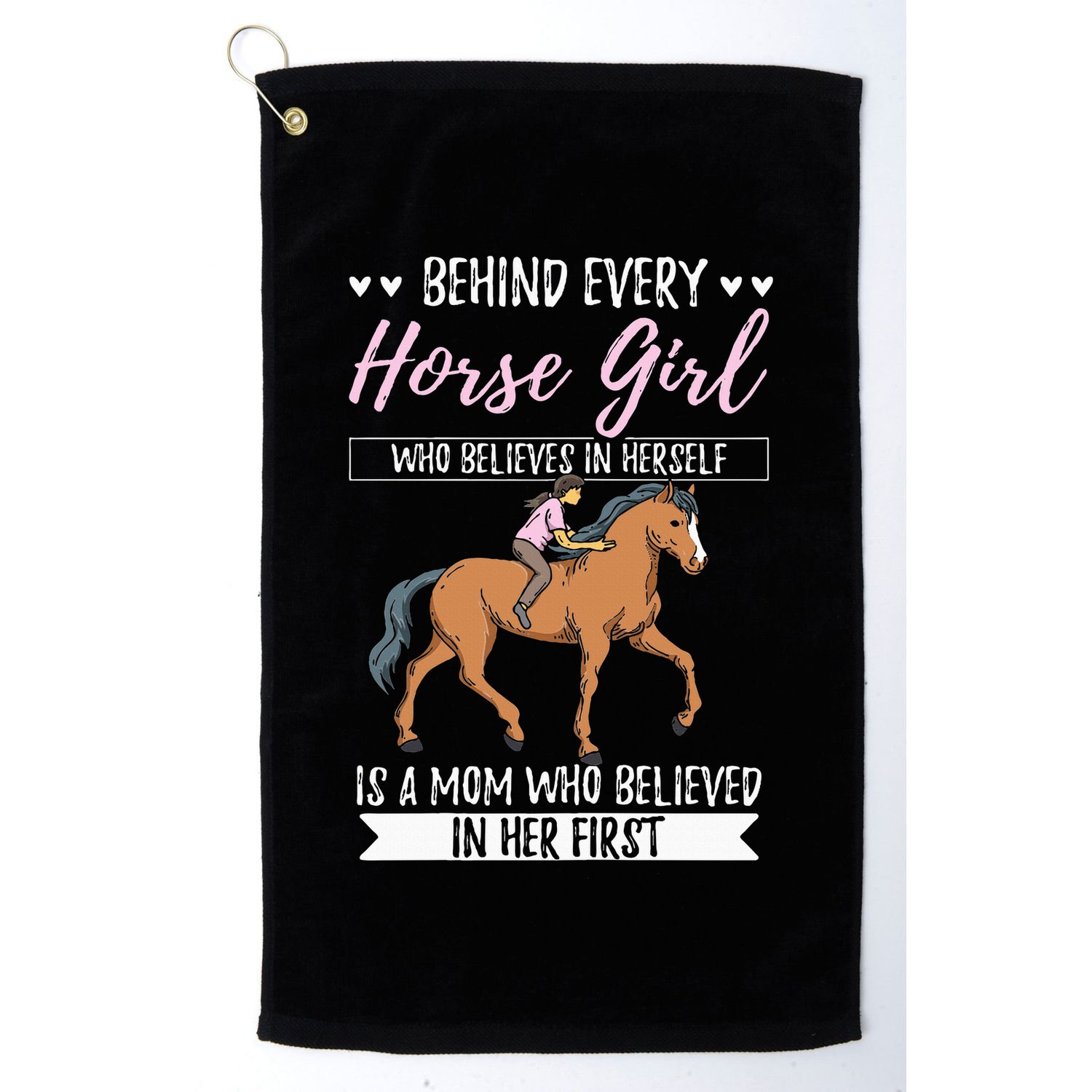 Proud Mama Daughter At Equestrian Horses Hobby Mommy Golf Towel