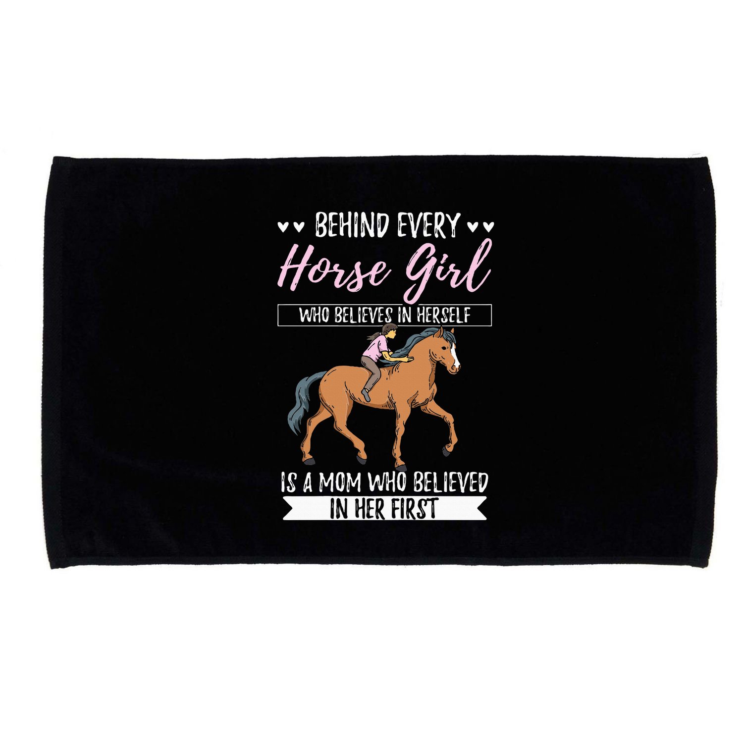 Proud Mama Daughter At Equestrian Horses Hobby Mommy Microfiber Hand Towel