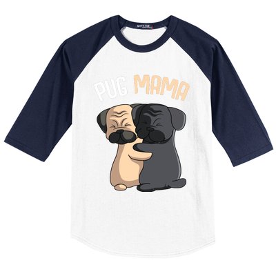 Pug Mama Dog Mom Lover Owner Girl Women Baseball Sleeve Shirt