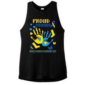 Proud Mommy Down Syndrome Awareness T21 Gift Ladies PosiCharge Tri-Blend Wicking Tank