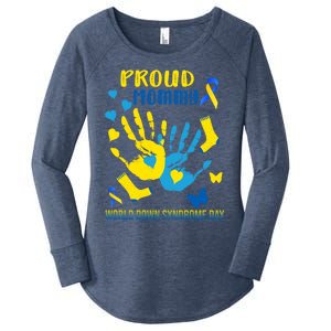 Proud Mommy Down Syndrome Awareness T21 Gift Women's Perfect Tri Tunic Long Sleeve Shirt