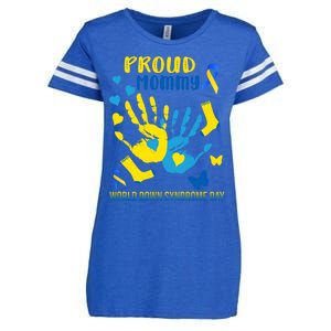 Proud Mommy Down Syndrome Awareness T21 Gift Enza Ladies Jersey Football T-Shirt