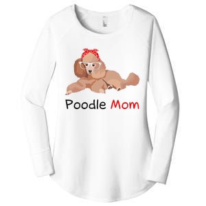 Poodle Mom Dog Bandana Pet Lover Gift Wo Poodle Women's Perfect Tri Tunic Long Sleeve Shirt