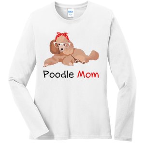 Poodle Mom Dog Bandana Pet Lover Gift Wo Poodle Ladies Long Sleeve Shirt