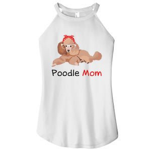 Poodle Mom Dog Bandana Pet Lover Gift Wo Poodle Women's Perfect Tri Rocker Tank