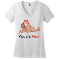 Poodle Mom Dog Bandana Pet Lover Gift Wo Poodle Women's V-Neck T-Shirt