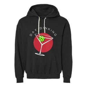 Pickleball Martini Day Drinking Athlete Coach Sports Lover Garment-Dyed Fleece Hoodie