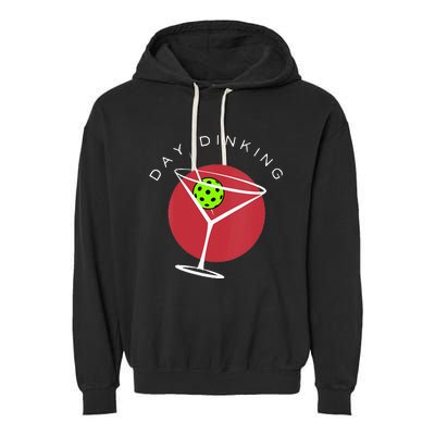 Pickleball Martini Day Drinking Athlete Coach Sports Lover Garment-Dyed Fleece Hoodie