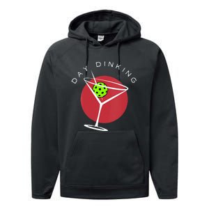 Pickleball Martini Day Drinking Athlete Coach Sports Lover Performance Fleece Hoodie