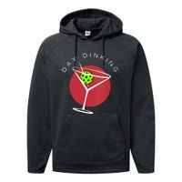 Pickleball Martini Day Drinking Athlete Coach Sports Lover Performance Fleece Hoodie